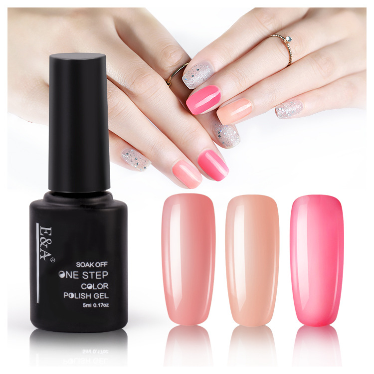 EA series 5ML bottle removable one step nail polish glue uv solid color nail polish glue thumbnail