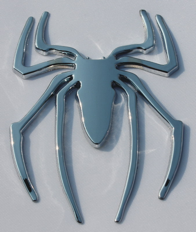 金属蜘蛛车贴 金属3D立体蜘蛛车标 蜘蛛知足车身贴金属改装装饰细节图