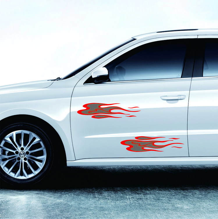 Car flame door stickers, large flame car stickers, digital decorative car stickers R544 Specification image