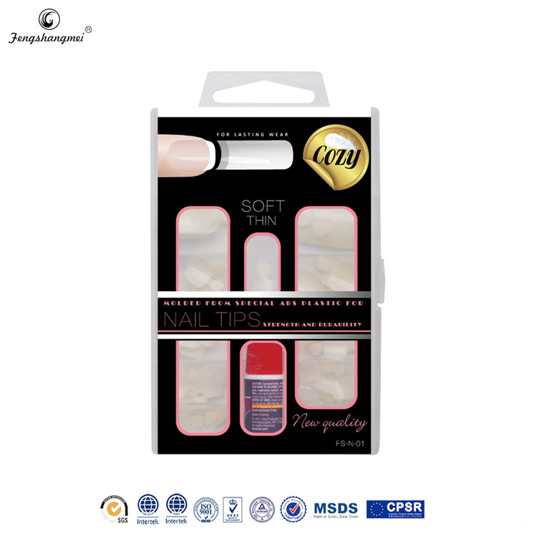 High-quality new French tricolor pointed salon nails, wholesale of salon art practice nail pieces, finished nail art and artificial nails, exclusively for export Application Scenario