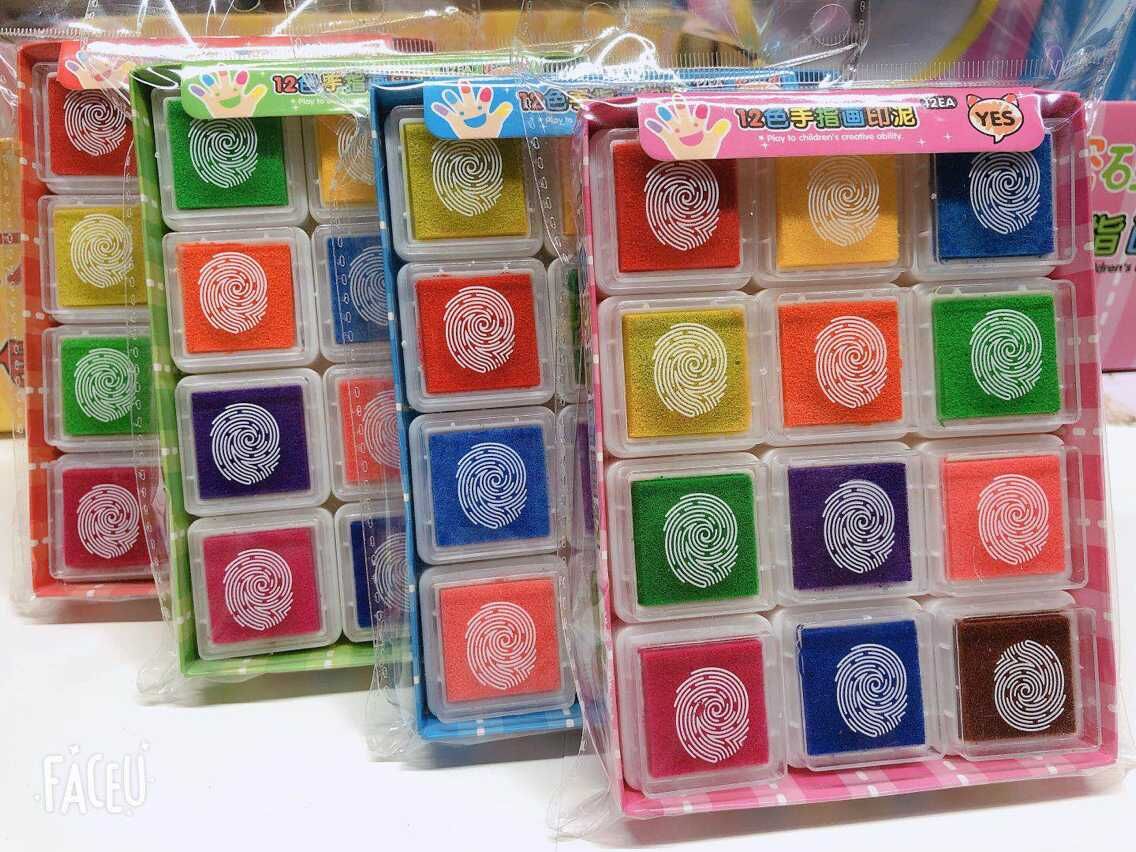 天才密码新款12色手指画印泥