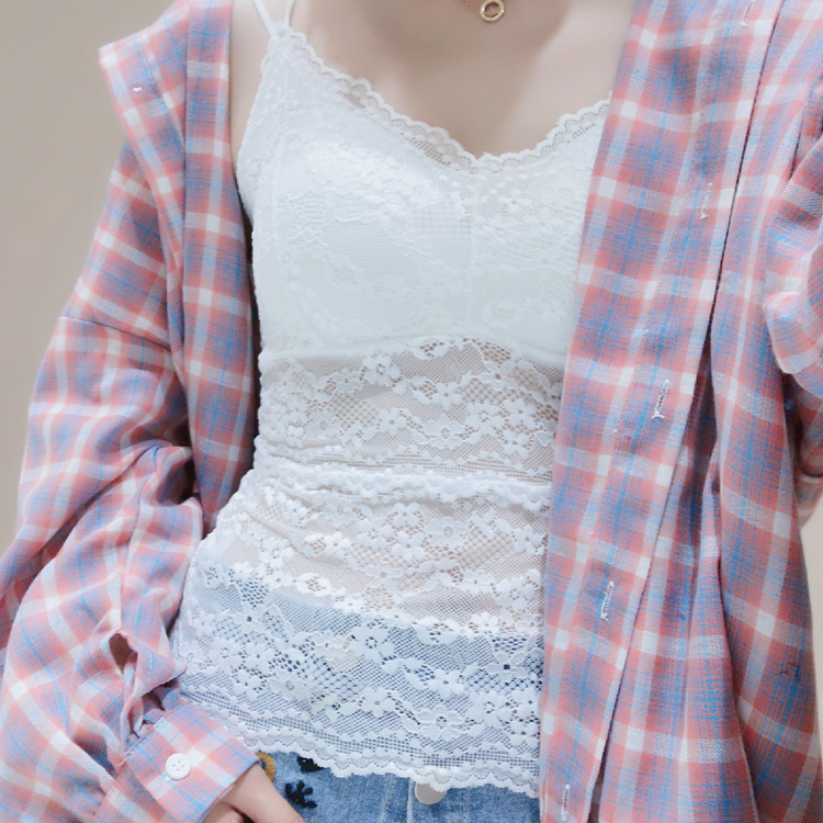 新品女士韩版蕾丝吊带抹胸 美背打底运动小背心 蕾丝美背裹胸女产品图