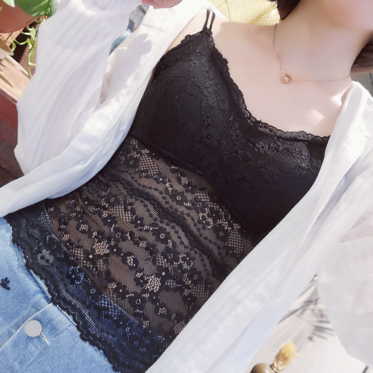 新品女士韩版蕾丝吊带抹胸 美背打底运动小背心 蕾丝美背裹胸女