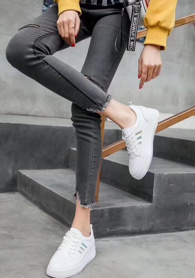 真皮小白鞋厚底单鞋细节图