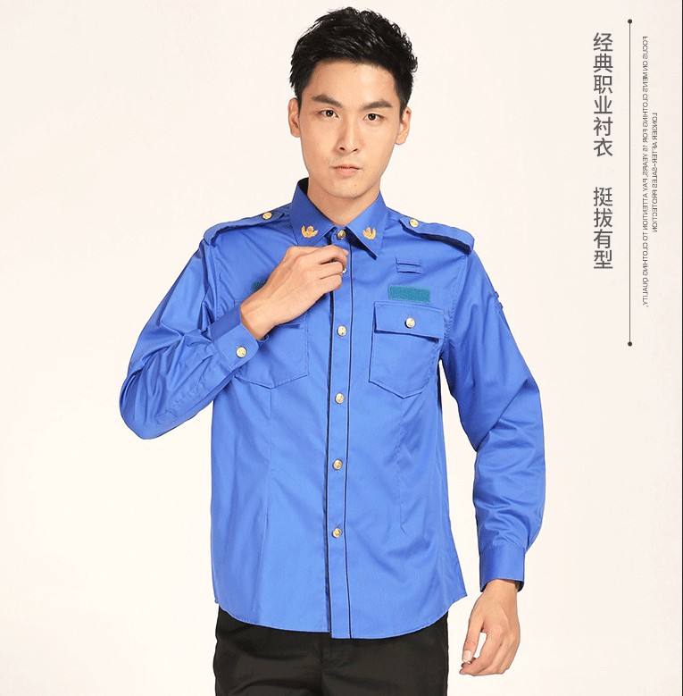 新款工作服短袖衬衣新式执勤服长袖工作服套装棉质衬衫长袖