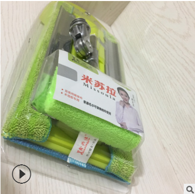网红平板毛巾拖把/刮刮乐/免手洗/旋转拖/铝连接-金属夹产品图