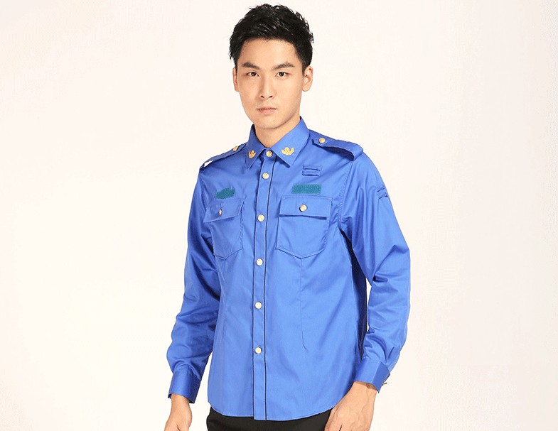 新款工作服短袖衬衣新式执勤服长袖工作服套装棉质衬衫长袖细节图