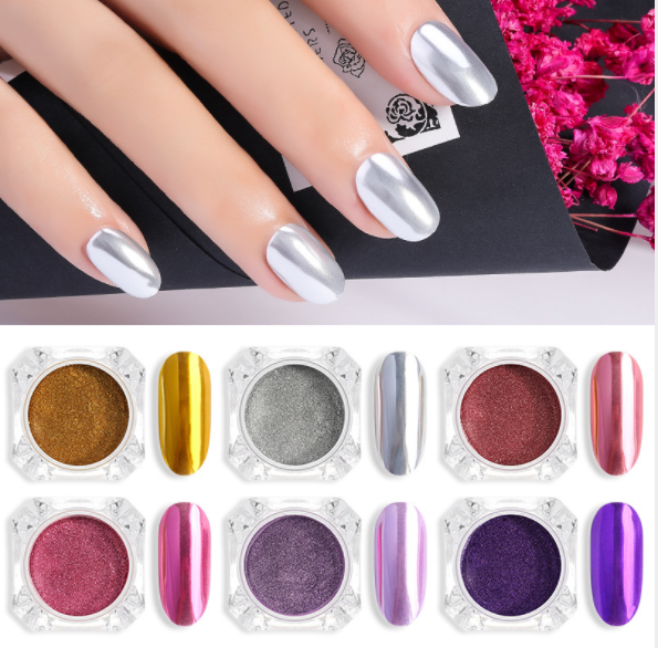 Cross-border exclusive new nail art accessories: Phantom Electroplated Magic Mirror Powder, Silver Rose Gold Mirror Nail glitter Powder