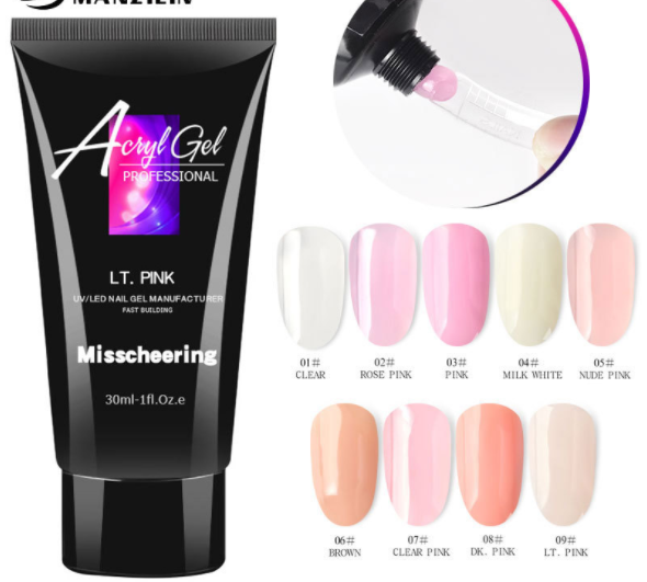 无痛延长胶美甲免纸托快速延长水晶模型无痛水晶胶30ml