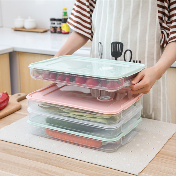 厂家批发冰箱保鲜多层饺子盒可微波解冻水饺盒馄钝单层速冻饺子