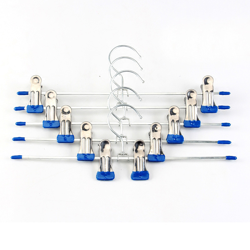 Stainless steel galvanized extendable trouser clips, metal anti-slip belt clips, skirt clips, garment clips, multi-functional storage trouser clips details Picture