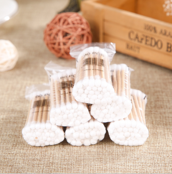 Disposable cotton swabs, makeup sticks, hotel double-ended wooden sticks, antibacterial cotton swabs, 720 packs per box details Picture
