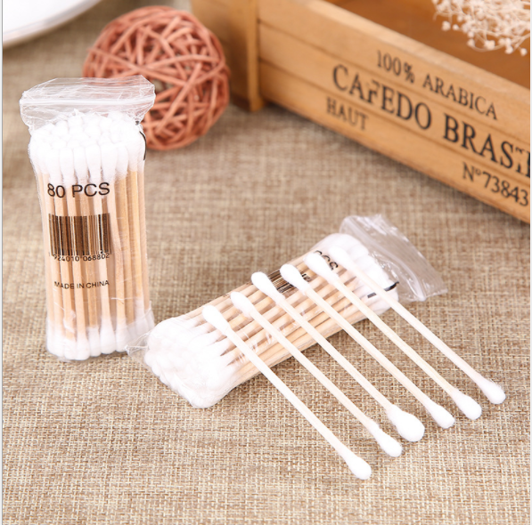 Disposable cotton swabs, makeup sticks, hotel double-ended wooden sticks, antibacterial cotton swabs, 720 packs per box Specification image