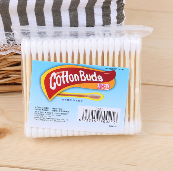 100 high-quality double-headed cotton swabs in a bag, high-grade sanitary cotton swabs, disposable makeup cotton swabs