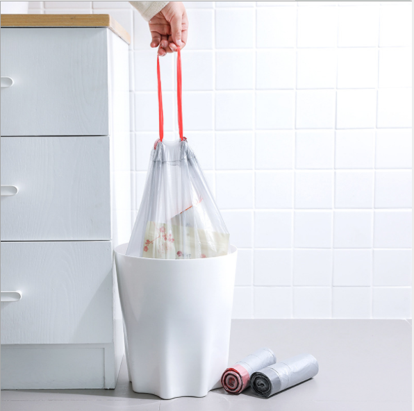 Drawstring mouth garbage bag kitchen thickened roll garbage bag portable disposable household plastic bags Specification drawing