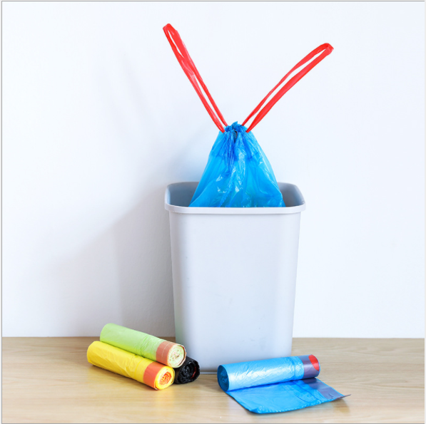 Drawstring garbage bags, colored point-break hand-held garbage bags, automatic sealing thickened kitchen garbage bags