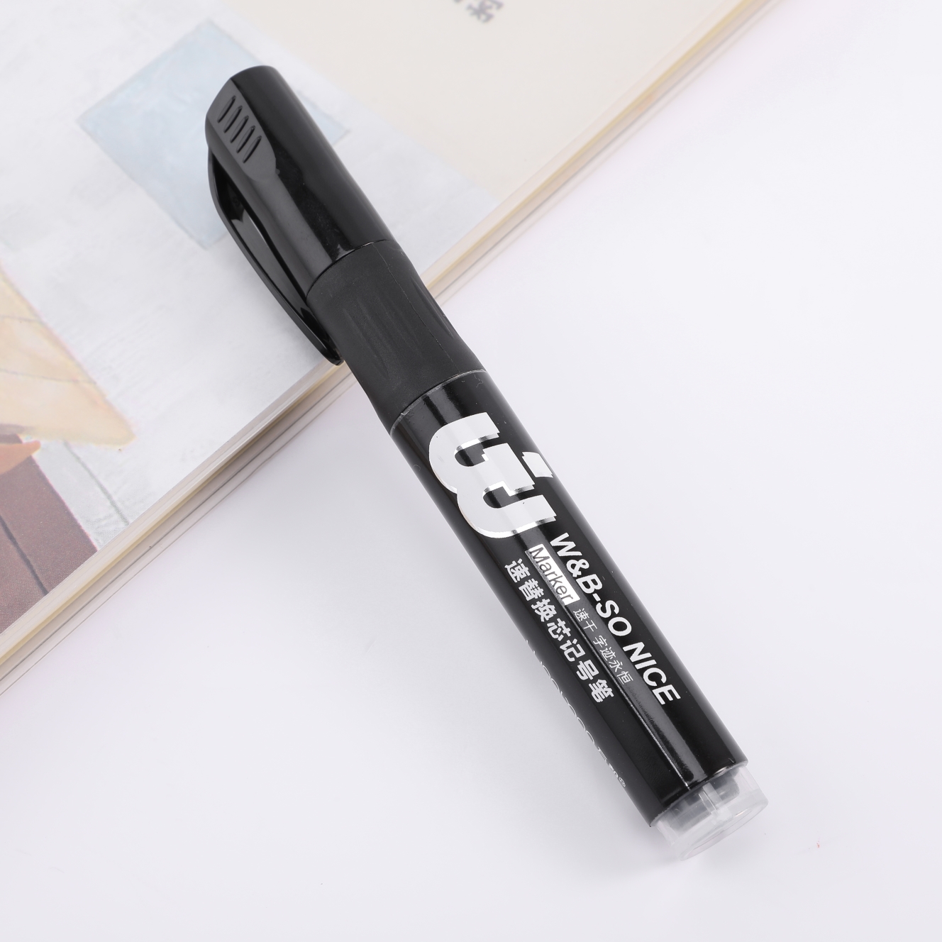 Wanbang oil-based marker Pen/Replaceable Ink cartridge Super Large Chinese Marker Pen King 9204 Quick-drying Liquid Storage Marker Pen details Picture