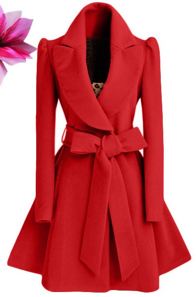 Woolen coat Europe Station belted slim-fit woolen coat Application Scenario