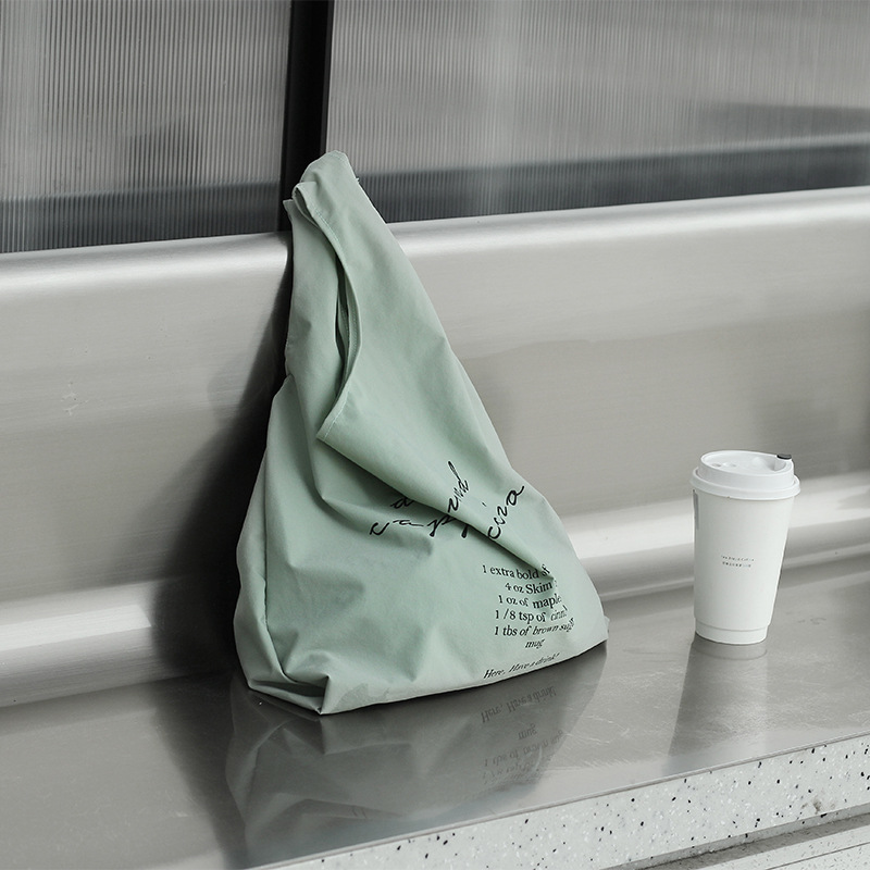 NH8243莫兰迪色手提便携购物袋可折叠尼龙防水购物袋户外手提袋子细节图