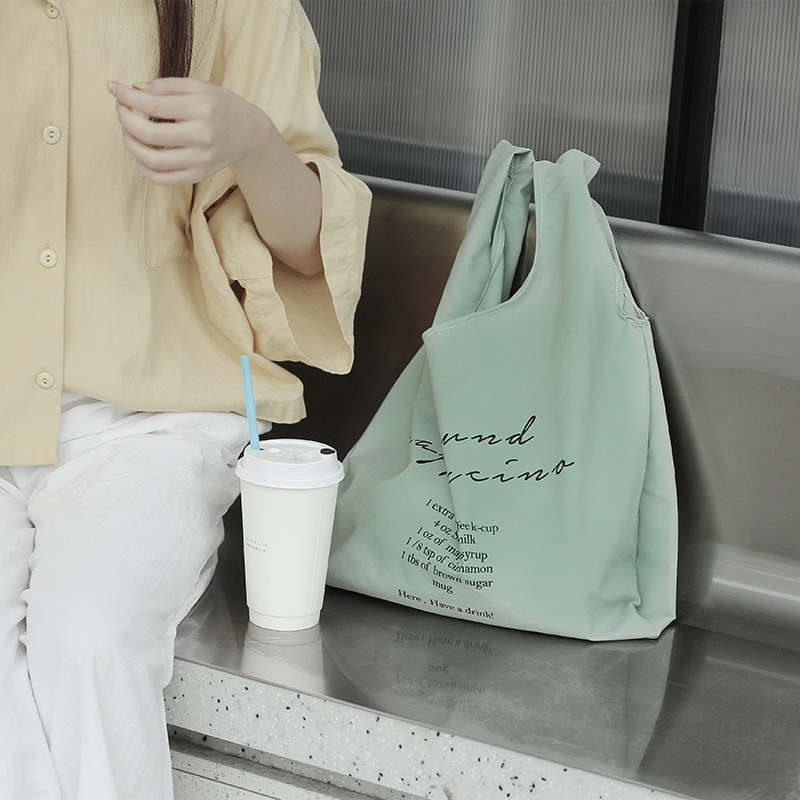 NH8243莫兰迪色手提便携购物袋可折叠尼龙防水购物袋户外手提袋子图