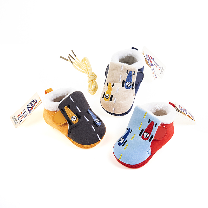 Racing cotton shoes suede, double sticky buckle