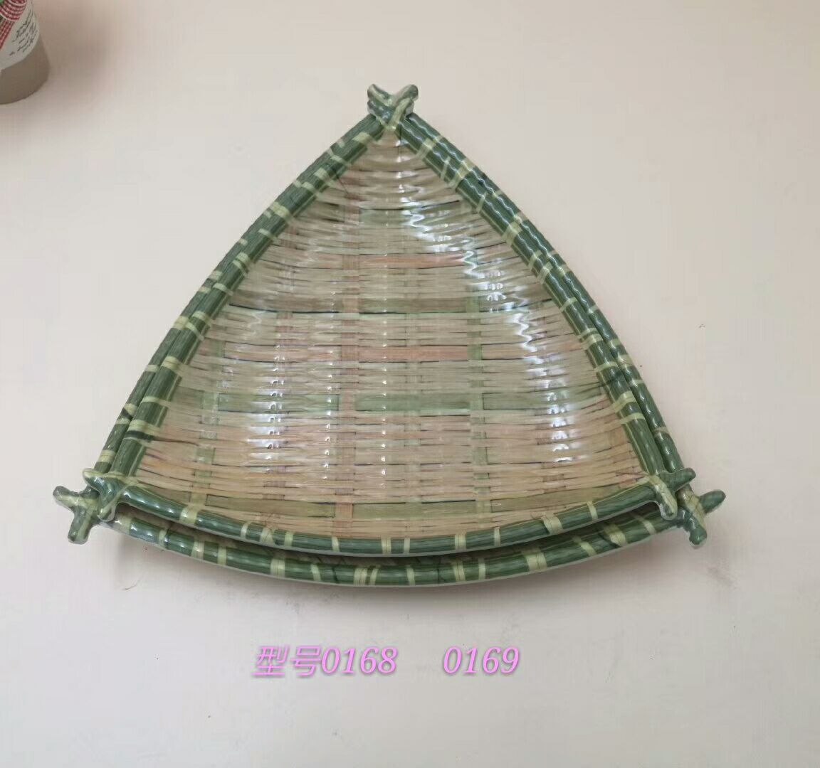 Lamine plate bamboo plaited plate 0168