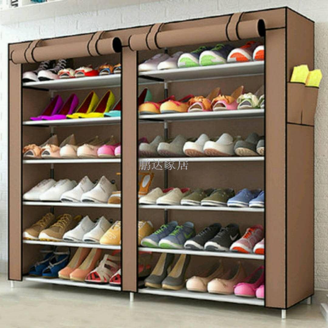Simple non-woven cloth shoe rack shoe cabinet double row 7 layers of combination storage shoe cabinet to buy the ground type cloth shoe cabinet Application Scenario