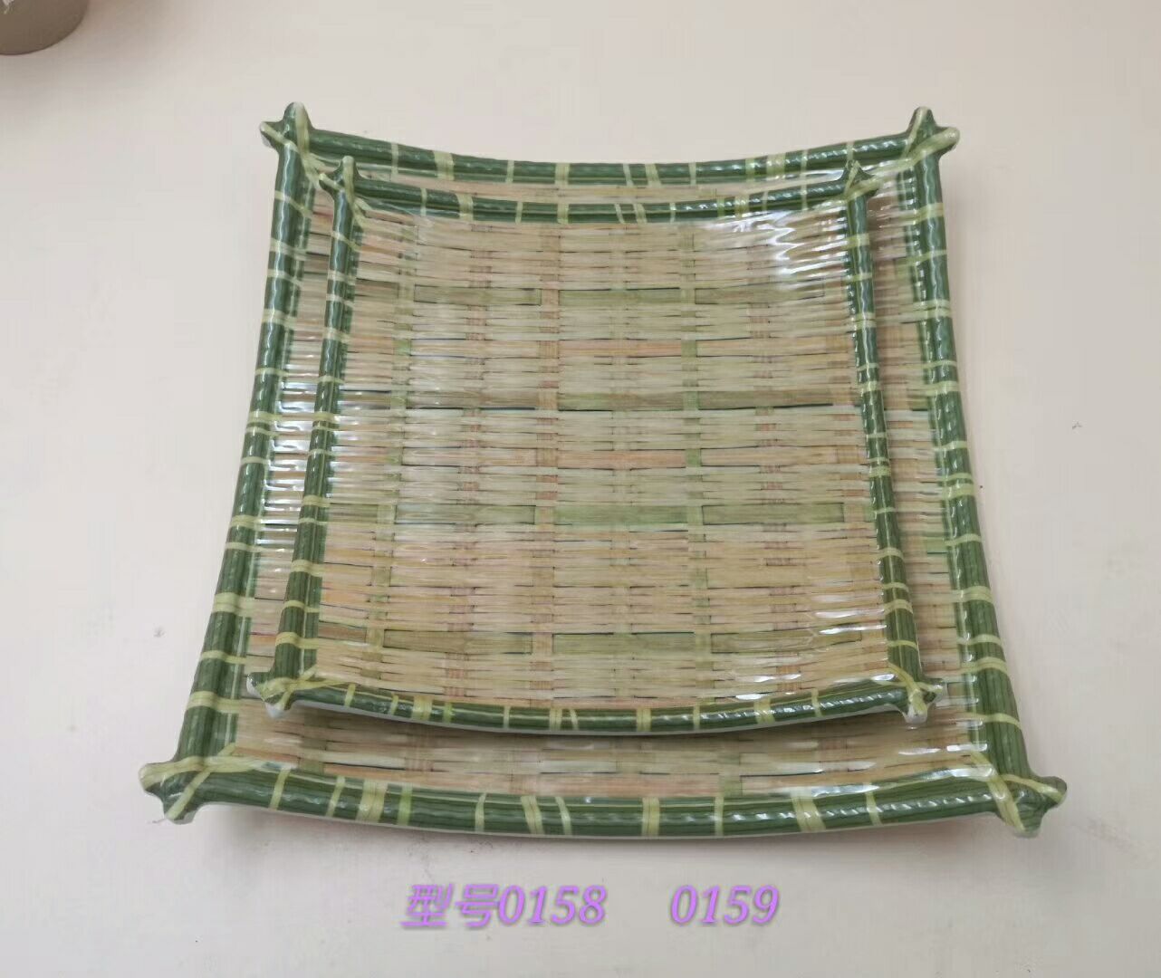 Lamine plate bamboo plaited plate 0158