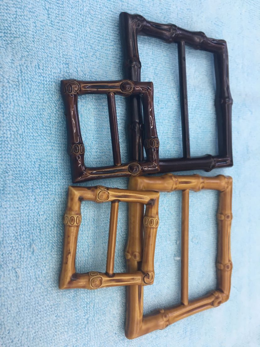 仿藤编椭圆形扣头 日字扣 方形扣头皮带扣三挡扣腰带扣竹节扣