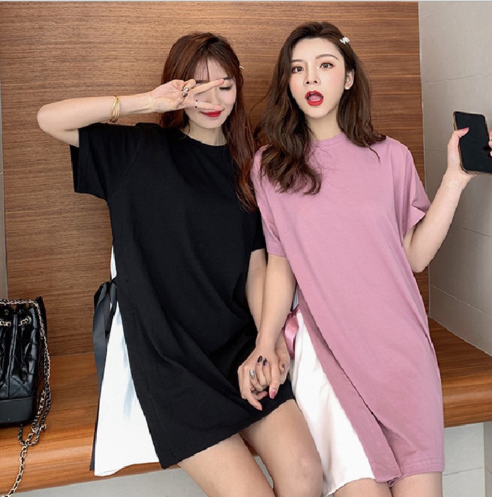 Spring and summer new dress female student Korean version of small fresh mid-length skirt pregnant woman dress boudoir dress