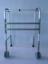 铝合金老人残疾人康复训练可折叠双轮无轮助行器批发