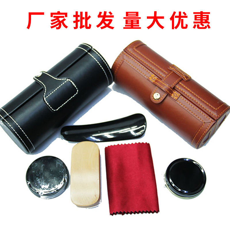 工厂直销智康黑色棕色鞋油套装5件套擦鞋组合工具套装真皮皮鞋护理热销鞋用品套装高品质鞋油高级清洁鞋套