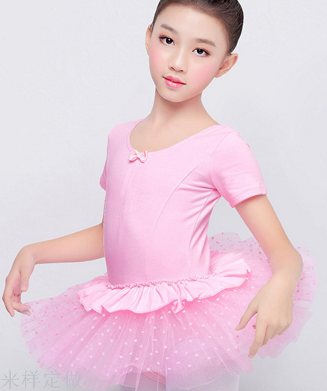 儿童舞蹈服装芭蕾舞裙短袖纱裙连体裙长袖公主裙
