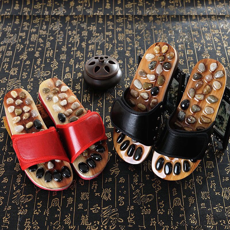 足底穴位保健鹅卵石按摩拖鞋夏季男女情侣脚底足疗家居凉拖鞋详情图1