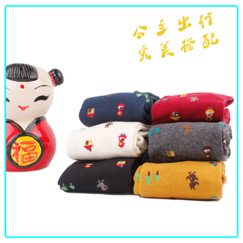 小贝奇韩版秋冬潮流童袜卡通圣诞树保暖子厂家批发儿童护膝宝宝袜
