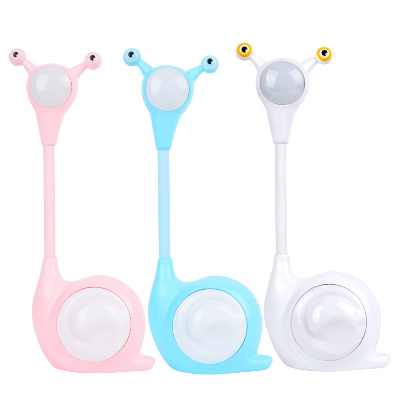 Snail Bird LED Touch Desk Lamp, USB charging, with phone stand, two-level dimming, curved learning, eye-protecting night light
