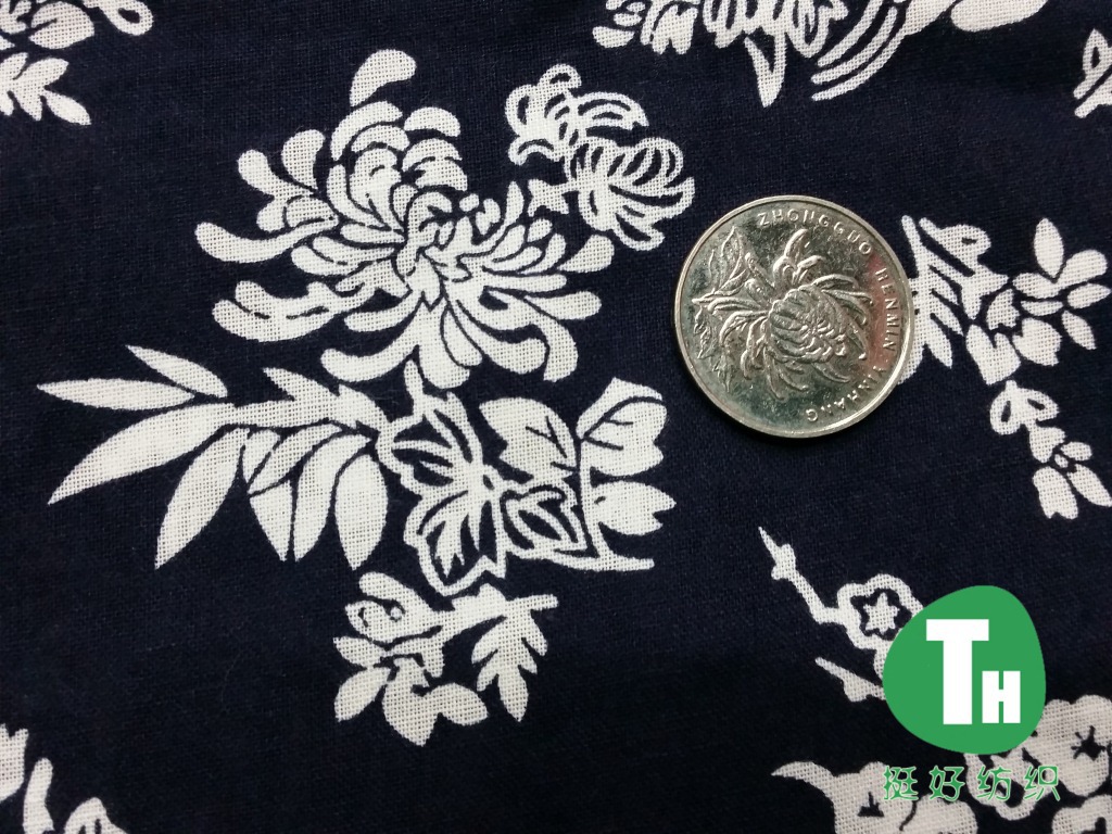 Kaly Supplies All Cotton Calico Orchid Brandi White Flower Vintage White On Blue Pattern B19 Application Scenario