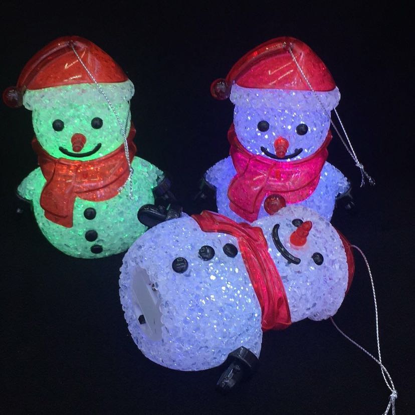 圣诞礼物 LED七彩发光雪人老人小夜灯儿童礼物礼品图
