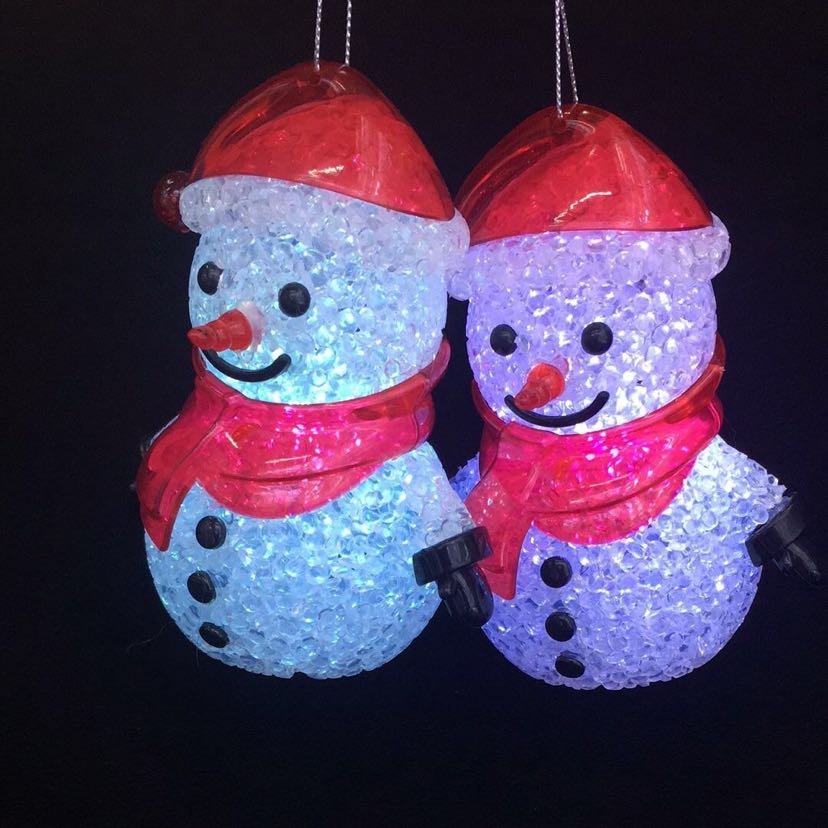 圣诞礼物 LED七彩发光雪人老人小夜灯儿童礼物礼品产品图