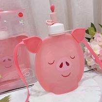 Korean silica gel kettle pig silica gel kettle heart kettle pig silica gel water bag Douyin Ji hai