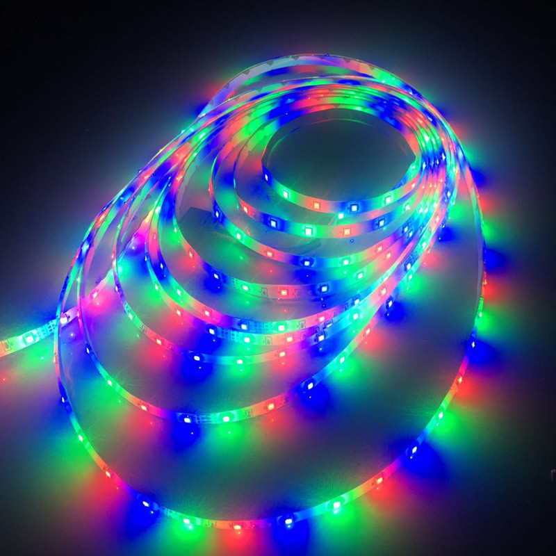 led seven-color running horse light strip, 5-meter waterproof light bar with resin coating, 2835 remote control decorative light, 12-volt RGB outdoor color light Application Scenario