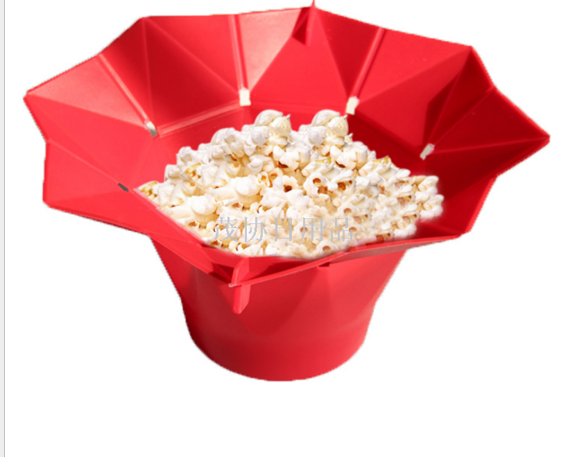 Customized silicone popcorn bucket, foldable popcorn container, microwave popcorn bowl
