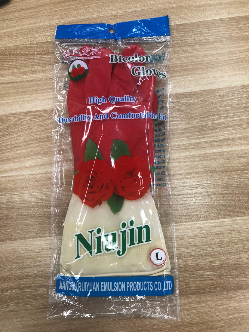 家用手套双色乳胶洗衣洗碗手套50g