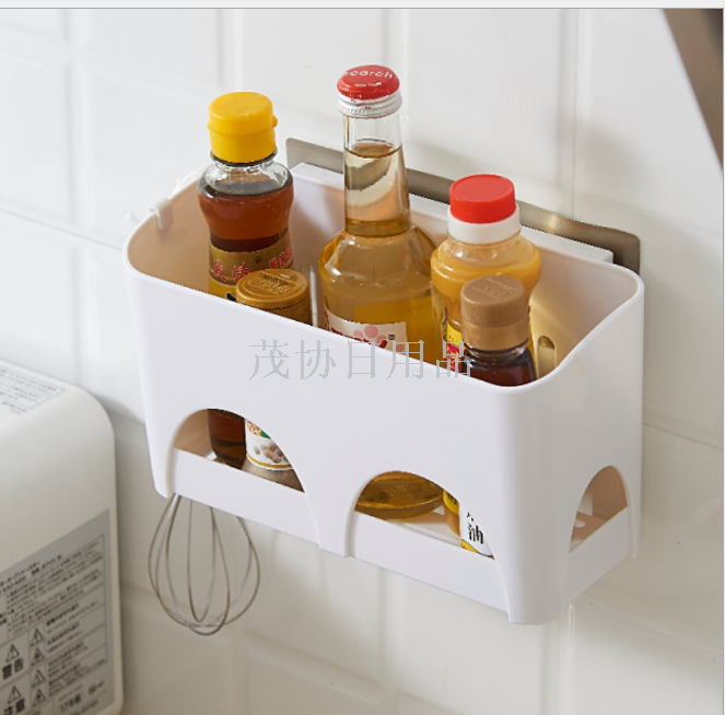 Kitchen bathroom shelf without trace adhesive bathroom shelf without punching wall hanging plastic wash stand storage shelf
