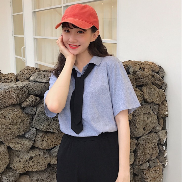 夏季新款Polo领韩版学生领带ins短袖细节图