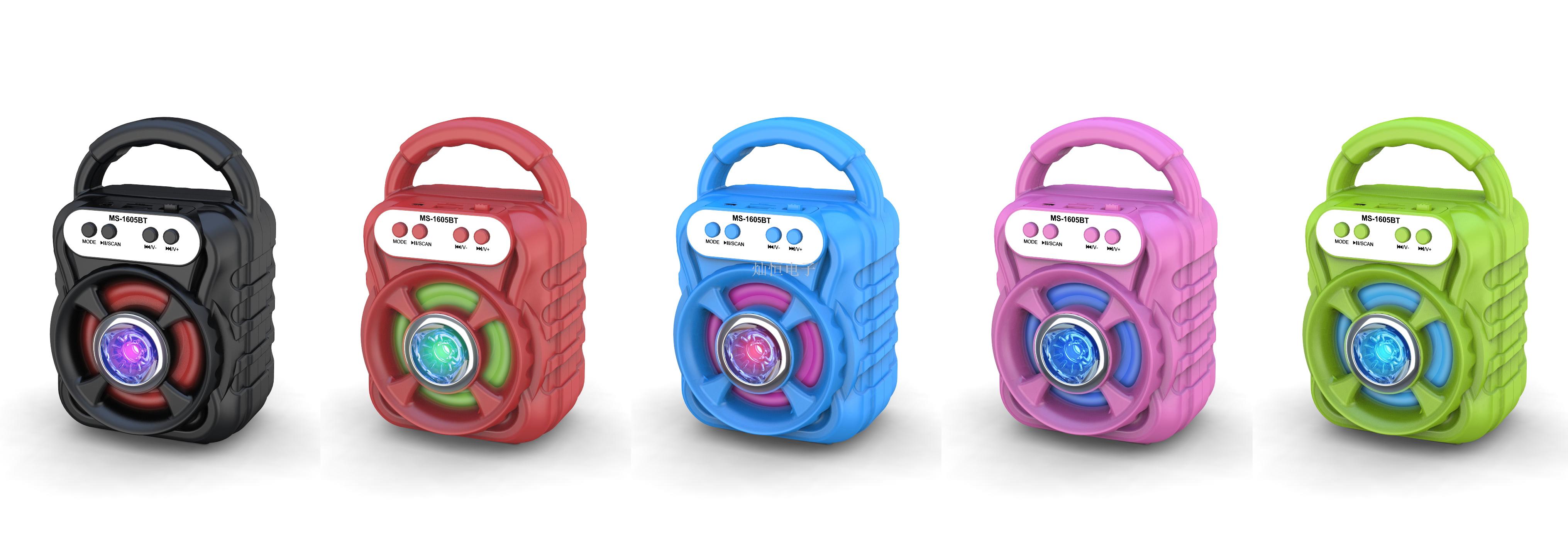 MS New anti-drop portable Bluetooth speaker 3-inch subwoofer card speaker with light USB Application Scenario
