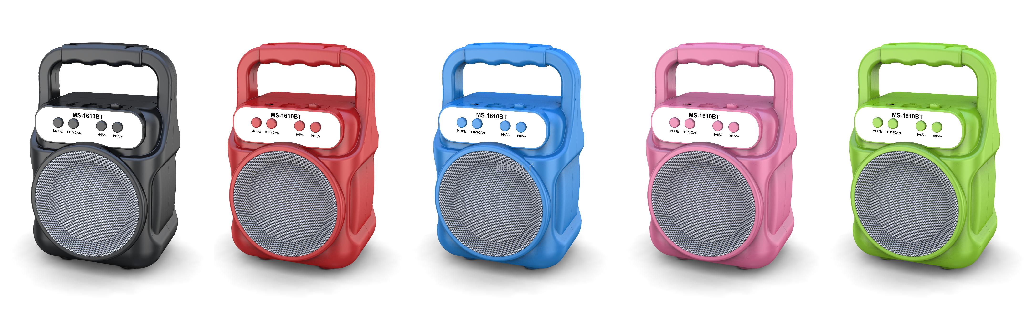 MS New anti-drop portable Bluetooth speaker 3-inch subwoofer card speaker with light USB Specification image