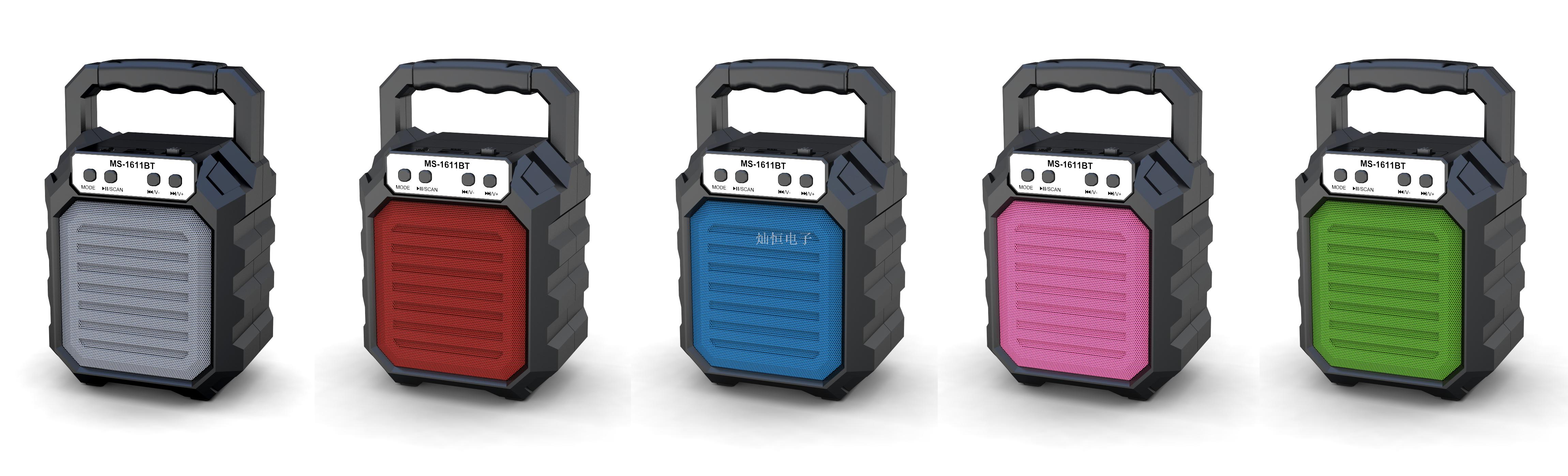 MS New anti-drop portable Bluetooth speaker 3-inch subwoofer card speaker with light USB details Picture