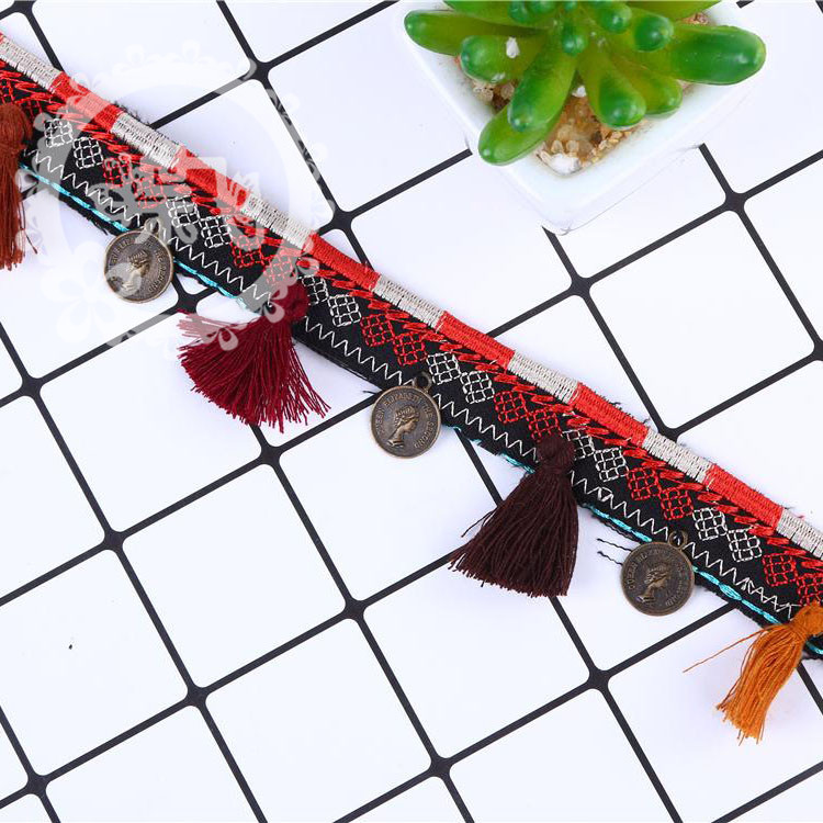 Direct sales from the manufacturer of new ethnic nail bead webbing tassels for DIY clothing, scarves, bags and home textile accessories Specification image