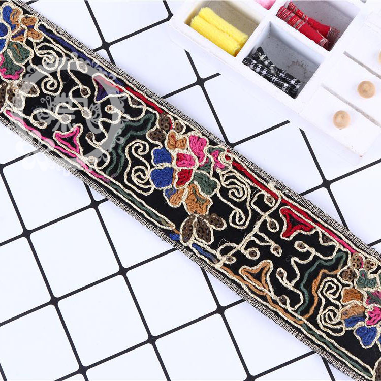 National Style Vintage Lace High-Grade European And American Embroidery Edge Embroidery Curtain Embroidery Dress Decoration Accessories Special Supply Application Scenario